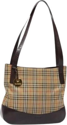 Burberry Pre-owned Shoulder Bags, female, Beige, Size: ONE SIZE Pre-owned Canvas Tote
