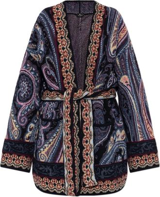 Etro Gebreide Cardigan met Riem - Dames - Vesten - Veelkleurig - XS - Truien & Vesten