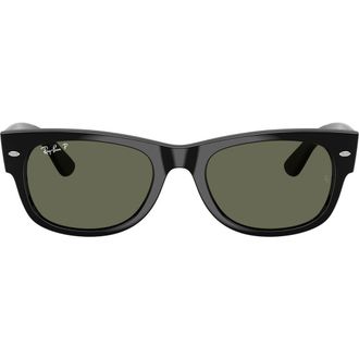 Ray-Ban Mega Wayfarer 55mm Polarized Square Sunglasses in Black /Green Polar at Nordstrom