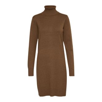 Saint Tropez MilaSZ Rollneck Jurk - Dames - Jurken - Bruin - Maat: M