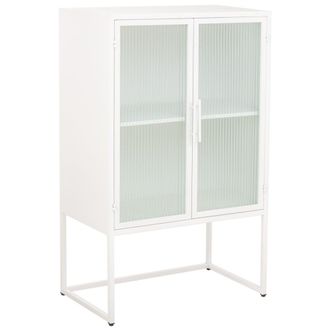 Wanderlust Deco Vitirina de metal blanco con 2 puertas 65x38,5x105,5h cm