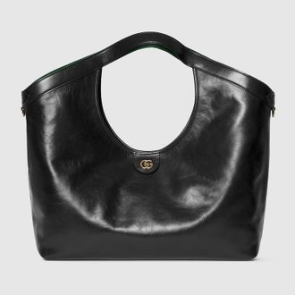 Gucci Giglio Large Tote Bag, Black, Leather
