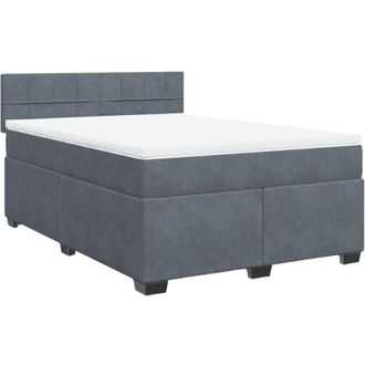 vidaXL Vidaxl - Cama Box Spring Con Colch&oacute;n Terciopelo Gris Oscuro 160x200 Cm