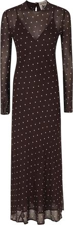 Semicouture Connie Jurk - Dames - Maxi kleedjes - Bruin - L - Kleedjes