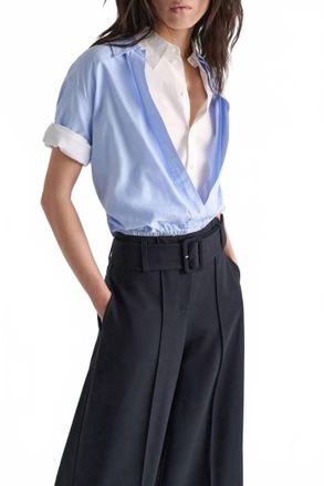 Dorothee Schumacher Powerful Ease Blouse In Oxford Blue