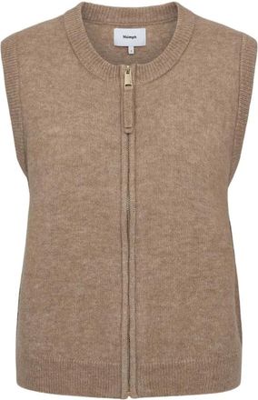 N&uuml;mph 707122 Nufuette Zip Vest Silver Mink - Dames - Spencers - Bruin - L - Truien & Vesten