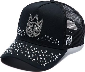 Cult of Individuality Shimuchan Logo Crystal Embellished Trucker Hat in Black at Nordstrom