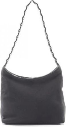 Ferragamo Pre-owned Shoulder Bags, female, Black, Size: ONE SIZE Pre-owned Canvas Shoulder Bag