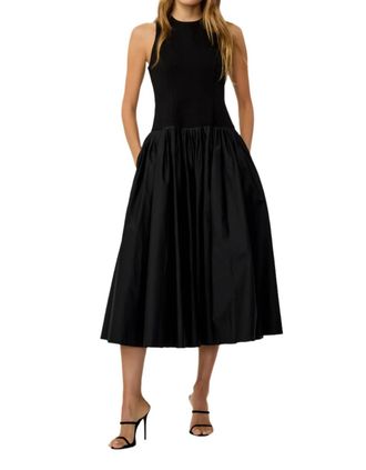 Toccin Clara Combo Racer Midi Dress In Jet
