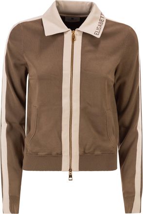 Elisabetta Franchi Chaqueta De Punto Con Rayas De Viscosa Brillantes