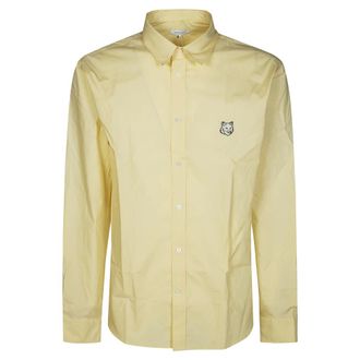Maison Kitsun&eacute; Camicia Regular Fit Fox - Heren - Casual Overhemden - Wit - XL - Overhemden