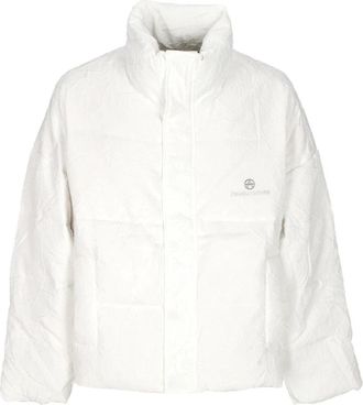 Acupuncture Witte Donsjas met Hoge Kraag - Heren - Winterjassen - Wit - XL - Polyester - Jassen