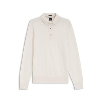 BOSS Regular-fit knit polo in Merino wool