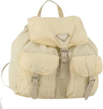 Prada Pre-owned Backpacks, female, White, Size: ONE SIZE Pre-owned Vintage Nylon Backpack