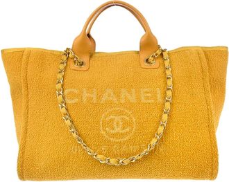 Chanel Borsa tote Deauville media 2019 - Giallo