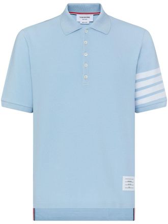 Thom Browne Polo con ricamo logo - Blu