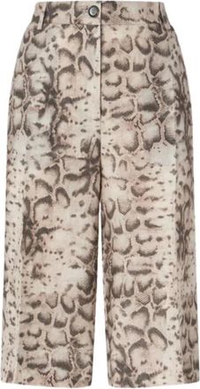 Pinko Cattolica Bermuda - Dames - Korte Broeken - Beige - S - Linnen - Korte Broeken