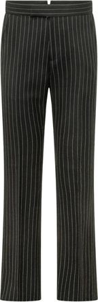 Tom Ford Stripe Straight Pant - Heren - Nette broeken - Zwart - XL - Leer - Broeken