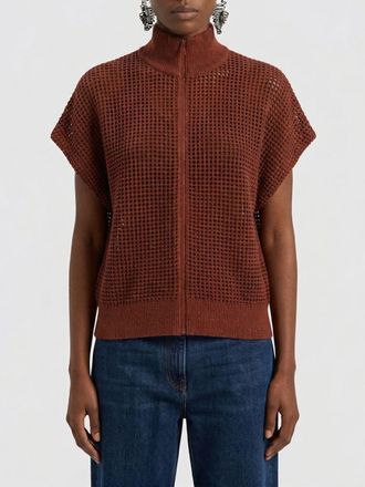 Brunello Cucinelli Cardigan con zip in misto cotone traforato Brunello Cucinelli