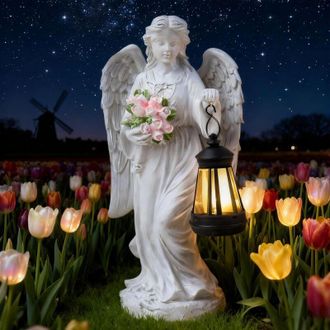 OEM Luces Solares De &Aacute;ngel, Estatuas Solares Para Jard&iacute;n, Decoraci&oacute;n De Jard&iacute;n, Estatua De &Aacute;ngel Para Jard&iacute;n, Escultura De &Aacute;ngel De Hadas, Esculturas Deco