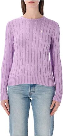 Polo Ralph Lauren Julianna Classic Knit - Dames - Ronde hals truien - Paars - XL - Katoen - Truien & Vesten