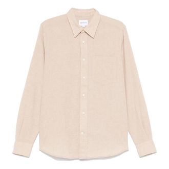 Norse Projects Algot Wollen Overhemd - Heren - Casual Overhemden - Beige - S - Wol - Overhemden