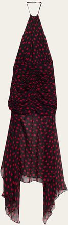 Ronny Kobo Lovisa Polka Dot Halter Dress