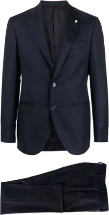 Luigi Bianchi Mantova Single Breasted Suit - Heren - Business pakken - Blauw - XL - Wol - Kostuums