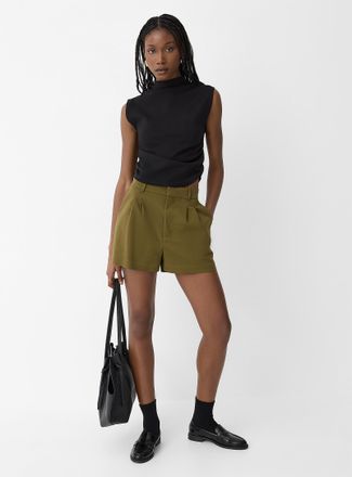 Icone Womens Stretch pleated dress short