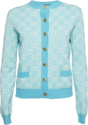 Gucci Cardigan con monogramma jacquard - Blu