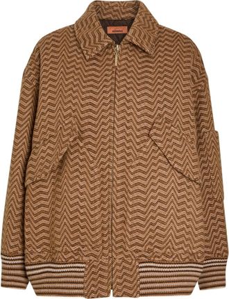 Missoni Zigzag Wool-blend Bomber Jacket - Camel - S (UK8-10 / S)