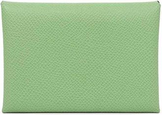 Hermès Bastia Green Epsom Leather Coin Purse/Coin Case (Pre-Owned)