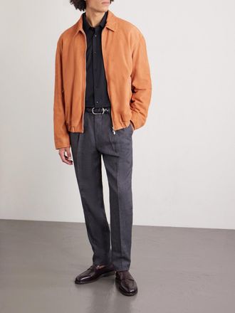 Brunello Cucinelli Slim-Fit Pleated Linen Suit Trousers