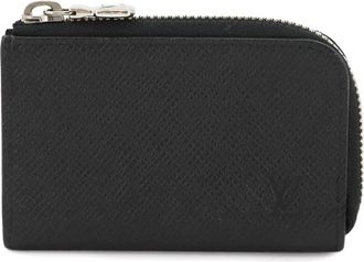 Louis Vuitton Noir Taiga Leather Coin Purse/Coin Case (Pre-Owned)