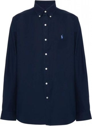 Ralph Lauren Shirt met logo - Heren - Casual Overhemden - Blauw - 2XL - Katoen - Overhemden