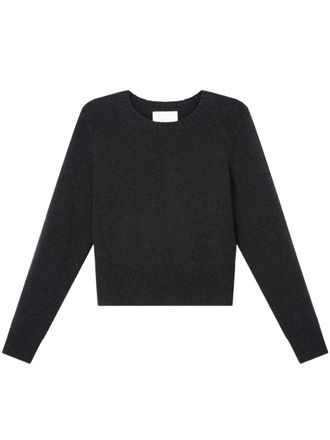 Isabel Marant Cropped Black Pullover With Classic Crew Neck