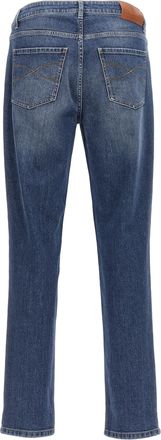 Brunello Cucinelli Mens Blue Cotton Slim Fit Jeans Clothing