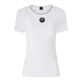 Pinko T-Shirts, female, White, Size: M Brugherio T-Shirt Costina