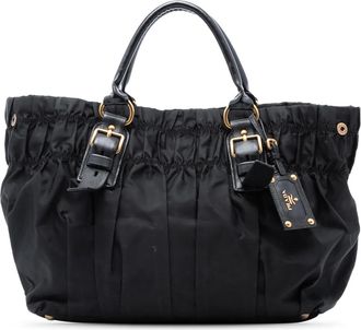 Prada 2000-2025 Tessuto Gaufre tote bag - Nero