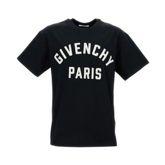 Givenchy T-Shirts, male, Black, S, T-shirt in cotton with Paris embroidery