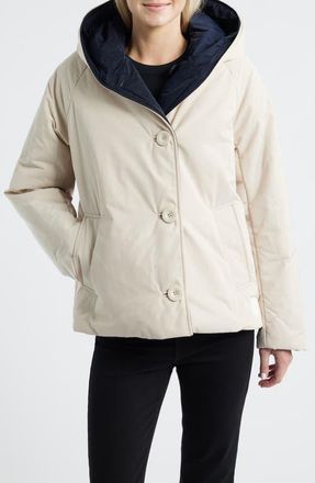 OOF Wear Memory Nylon Water Repellent Reversible Jacket in Panna/Blu at Nordstrom, Size X-Large