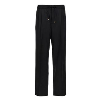 Brunello Cucinelli Leisure Fit Broek - Heren - Broeken - Zwart - Maat: 2XL Wol