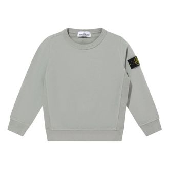 Stone Island Kids Sweatshirts, male, Gray, 8 Y, Melange Cotton Fleece Sweatshirt