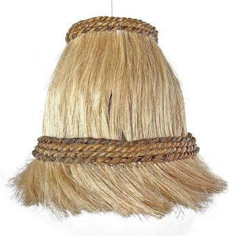 NATYAL L&aacute;mpara de fibra natural con flecos d.30cm