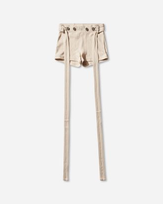 Jean Paul Gaultier Women s Logo Patch Shorts Beige