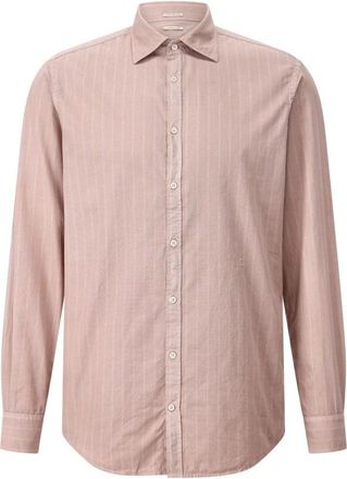 Massimo Alba Gestreept Casual Overhemd Genova - Heren - Casual Overhemden - Roze - L - Overhemden