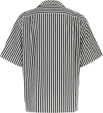 Dolce & Gabbana Cotton-Silk Striped Shirt - Navy