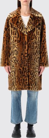 Stand Studio Fur Coat STAND STUDIO Woman color Safari