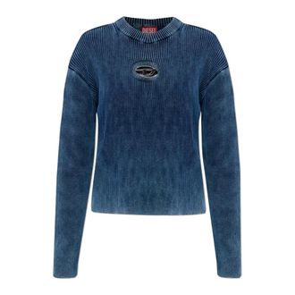 Diesel Round-neck Knitwear, female, Blue, Size: XL M-Anchorex Sweater