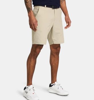 Under Armour Mens Under Armour Matchplay Tech Taper Shorts Khaki Base Golf Chino RED811